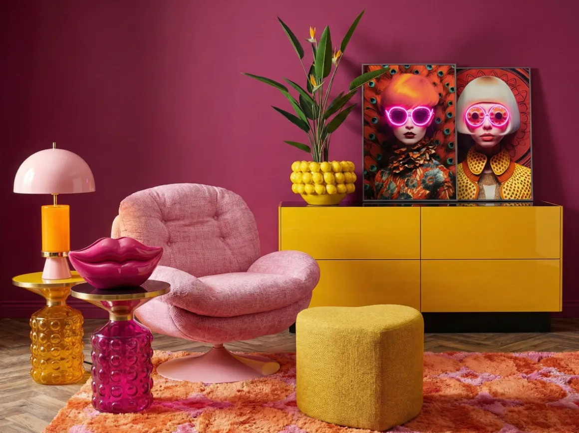 KARE Vase Lips Pink