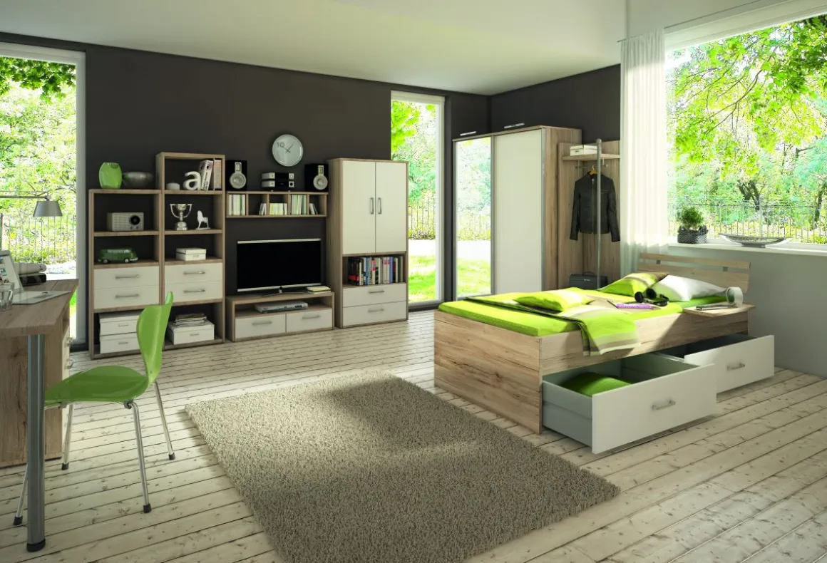 Kastenbett Achat Eiche 90 x 200 cm