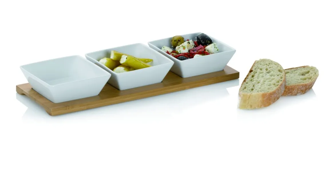 kela Dip Schalen-Set Philipa mit Bambusplatte