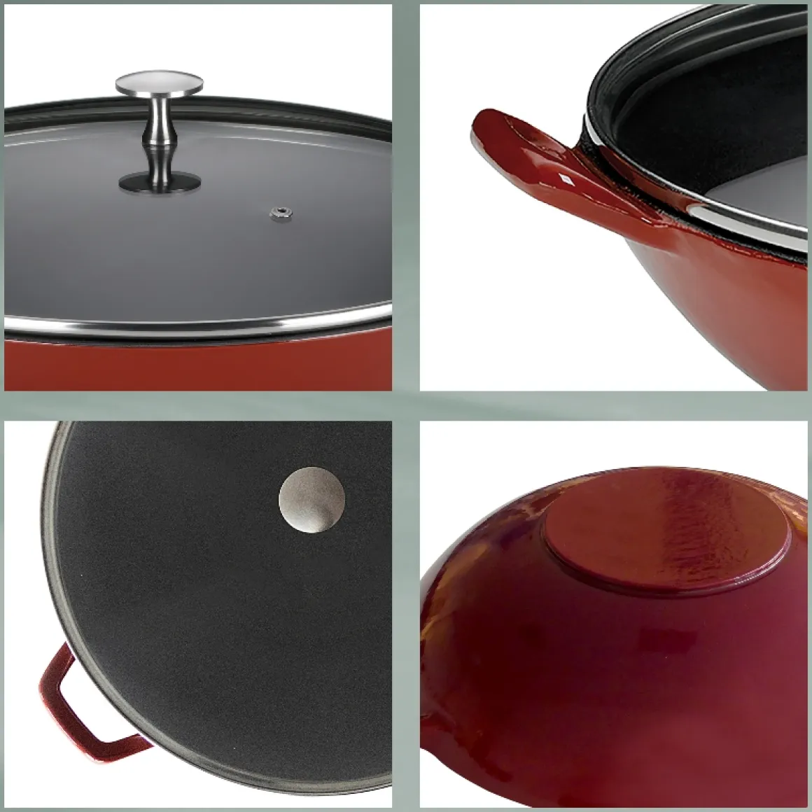 kela Gusseisen Wok Calido Rot Ø 36 cm