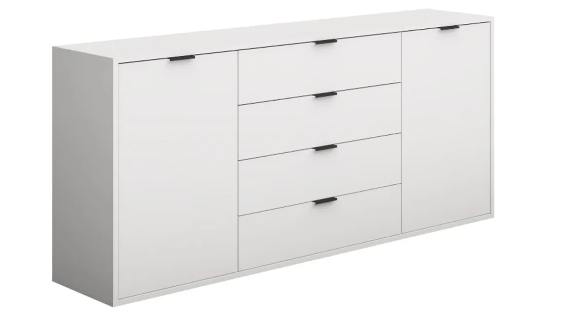 Kommode Bonnie Kreidegrau 178 x 87 cm