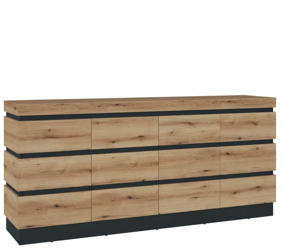 Kommode Corte Eiche Grau 201 x 93 cm