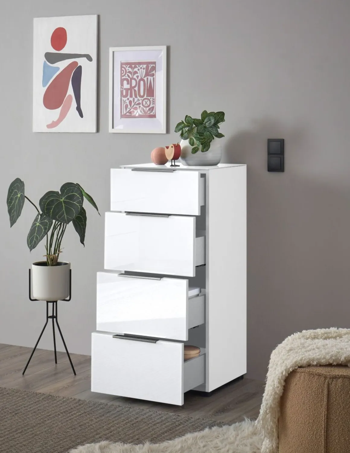 Kommode Santorin Weiß 45 x 99 cm