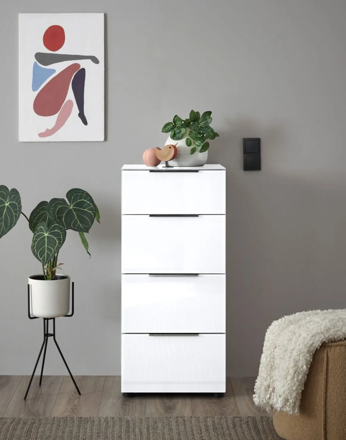 Kommode Santorin Weiß 45 x 99 cm