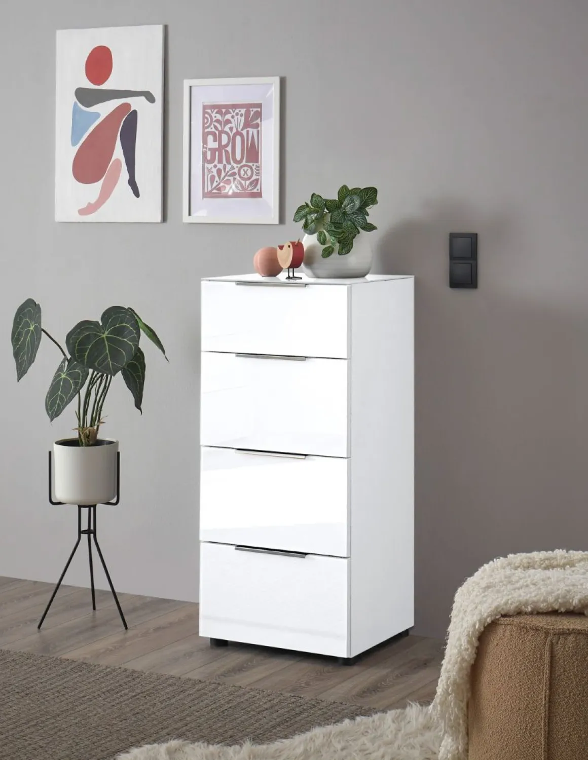 Kommode Santorin Weiß 45 x 99 cm