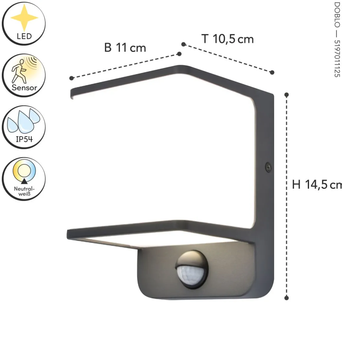 LED Außenwandlampe Doblo