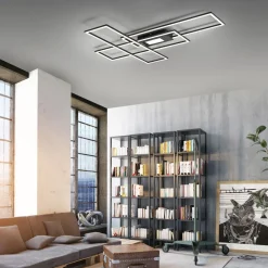 LED Deckenleuchte Asmin 98 x 69 cm Schwarz