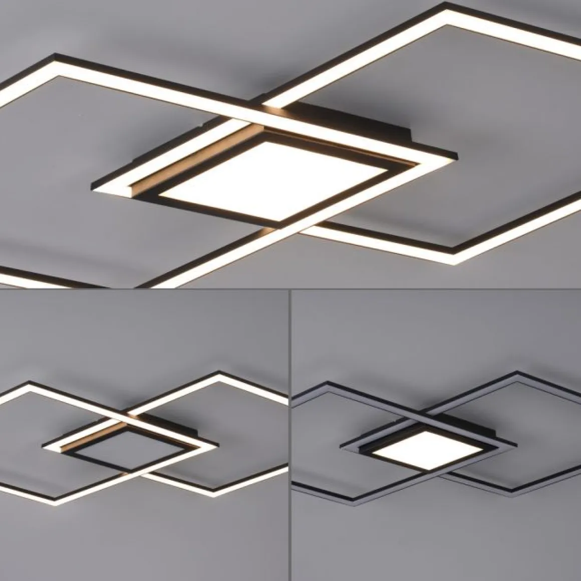 LED Deckenleuchte Asmin 106 x 37 cm Schwarz