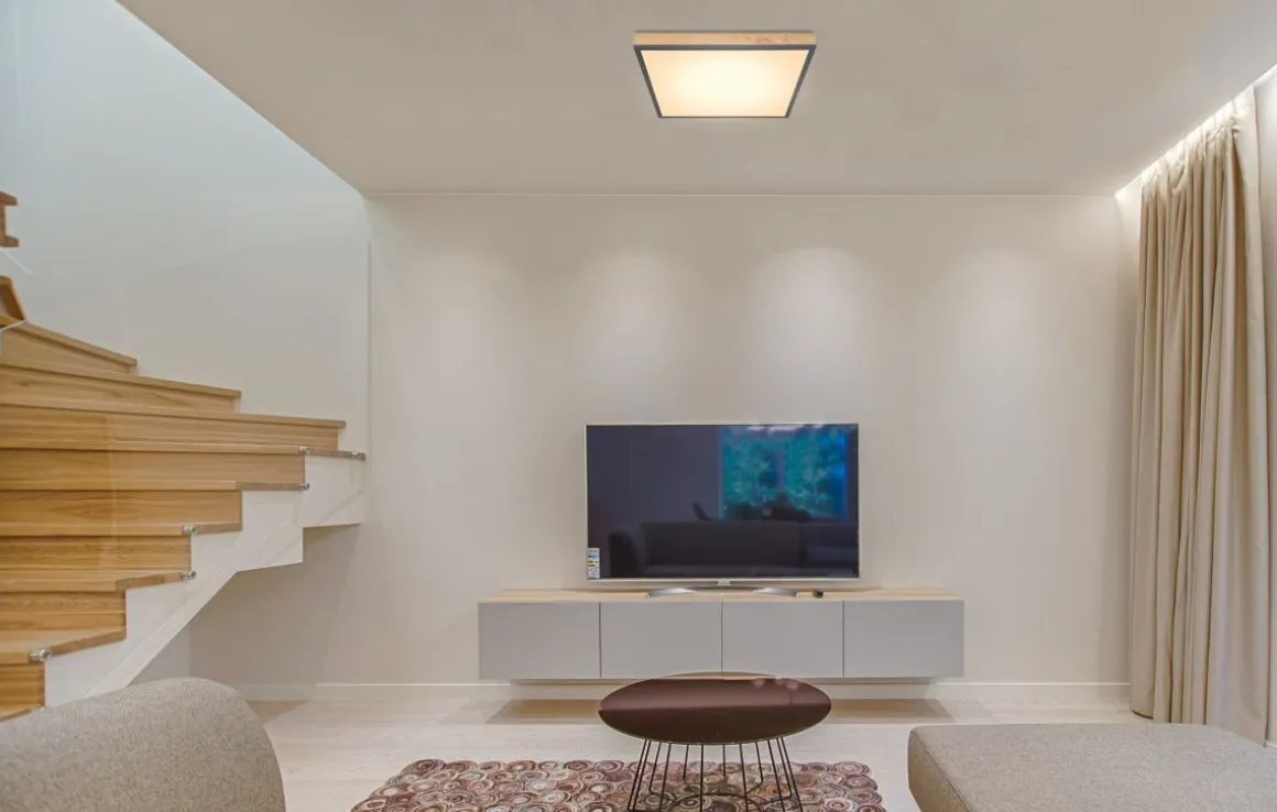 LED Deckenleuchte Rodo Eiche 45 x 45 cm
