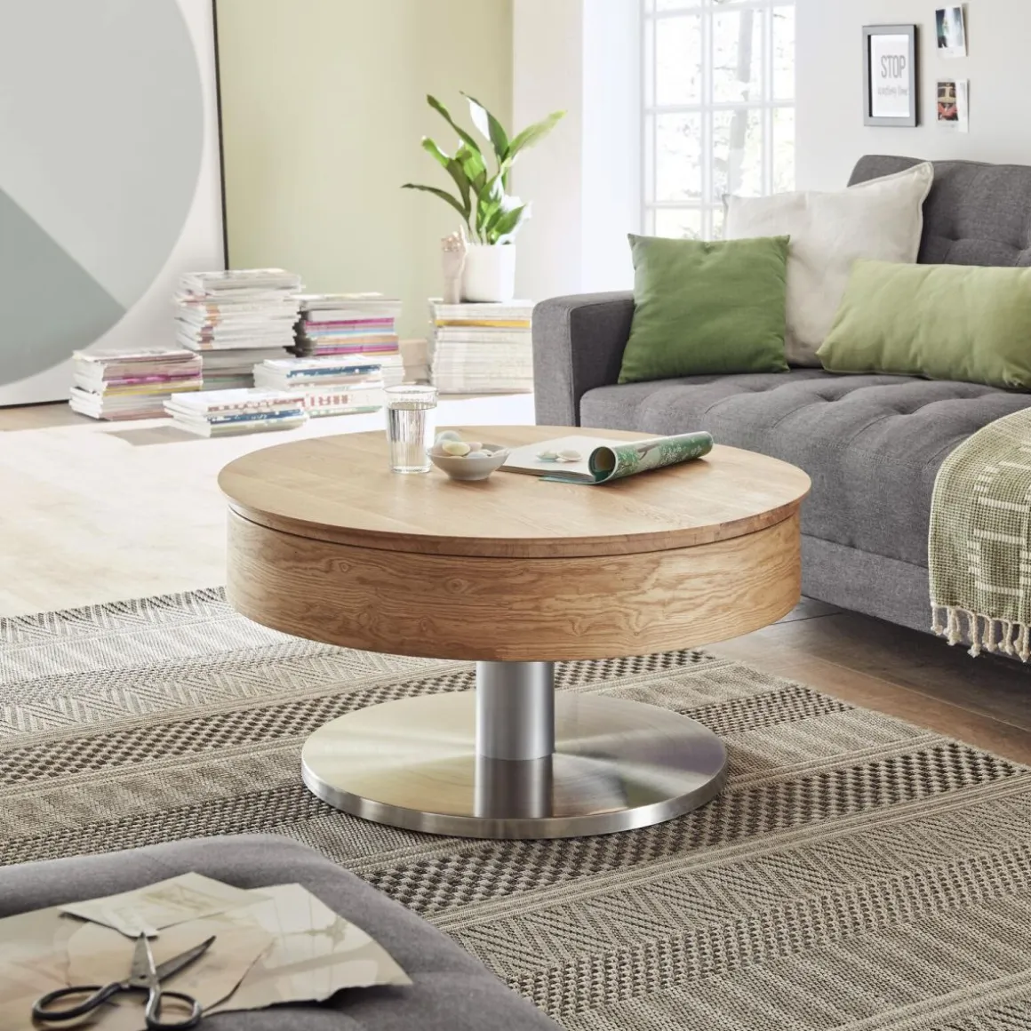 MCA Couchtisch Suva mit Stauraum Asteiche furniert