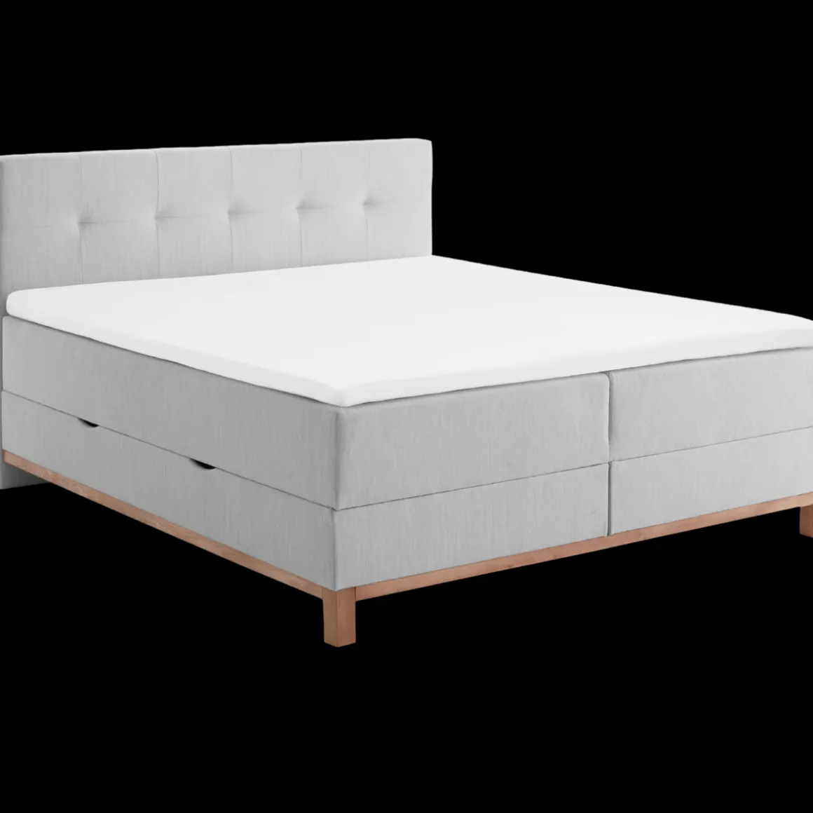 Meise Boxspringbett Catania mit Bettkasten Hellgrau 180 x 200 cm