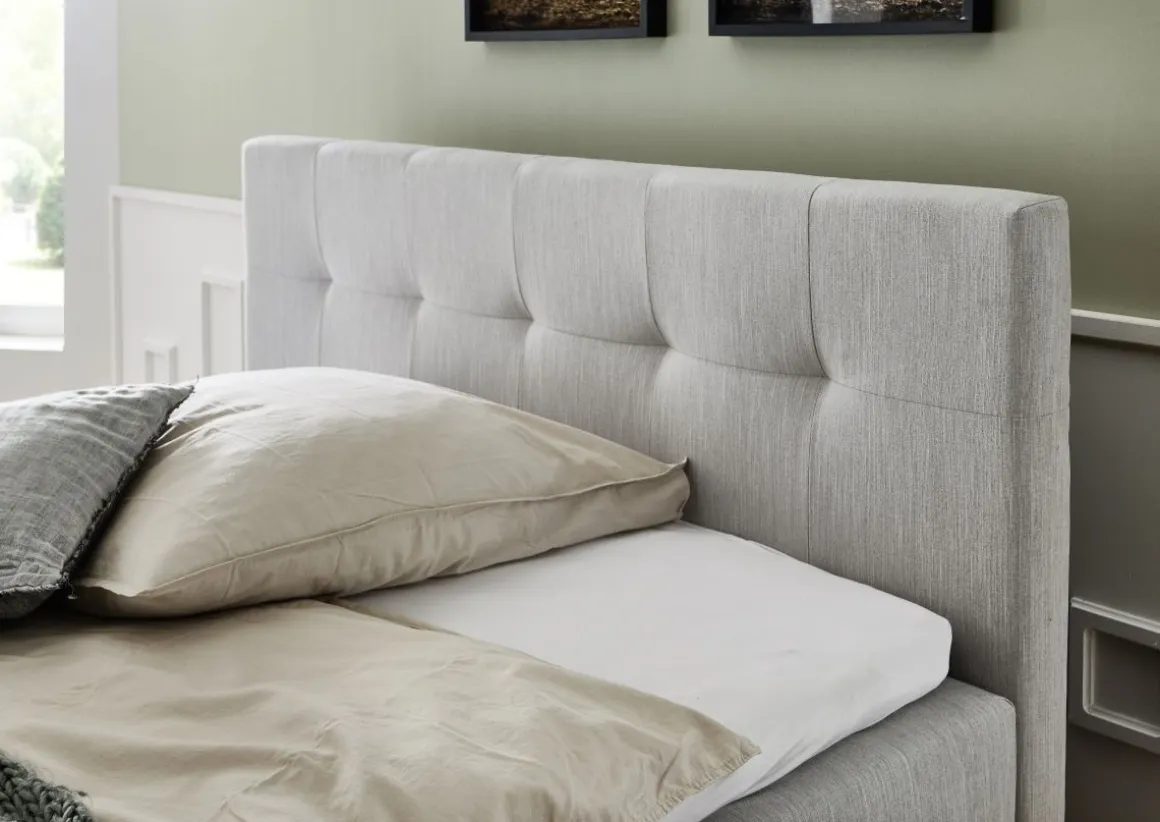 Meise Boxspringbett Catania mit Bettkasten Hellgrau 180 x 200 cm