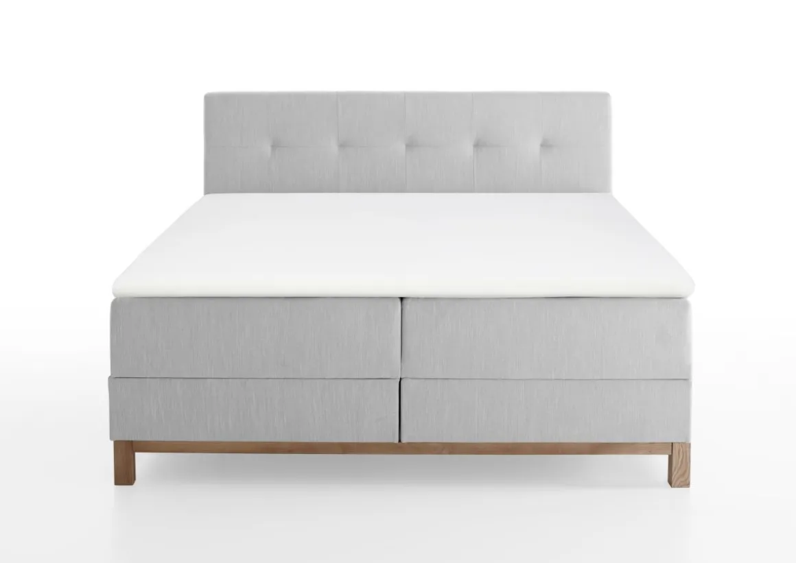 Meise Boxspringbett Catania mit Bettkasten Hellgrau 180 x 200 cm