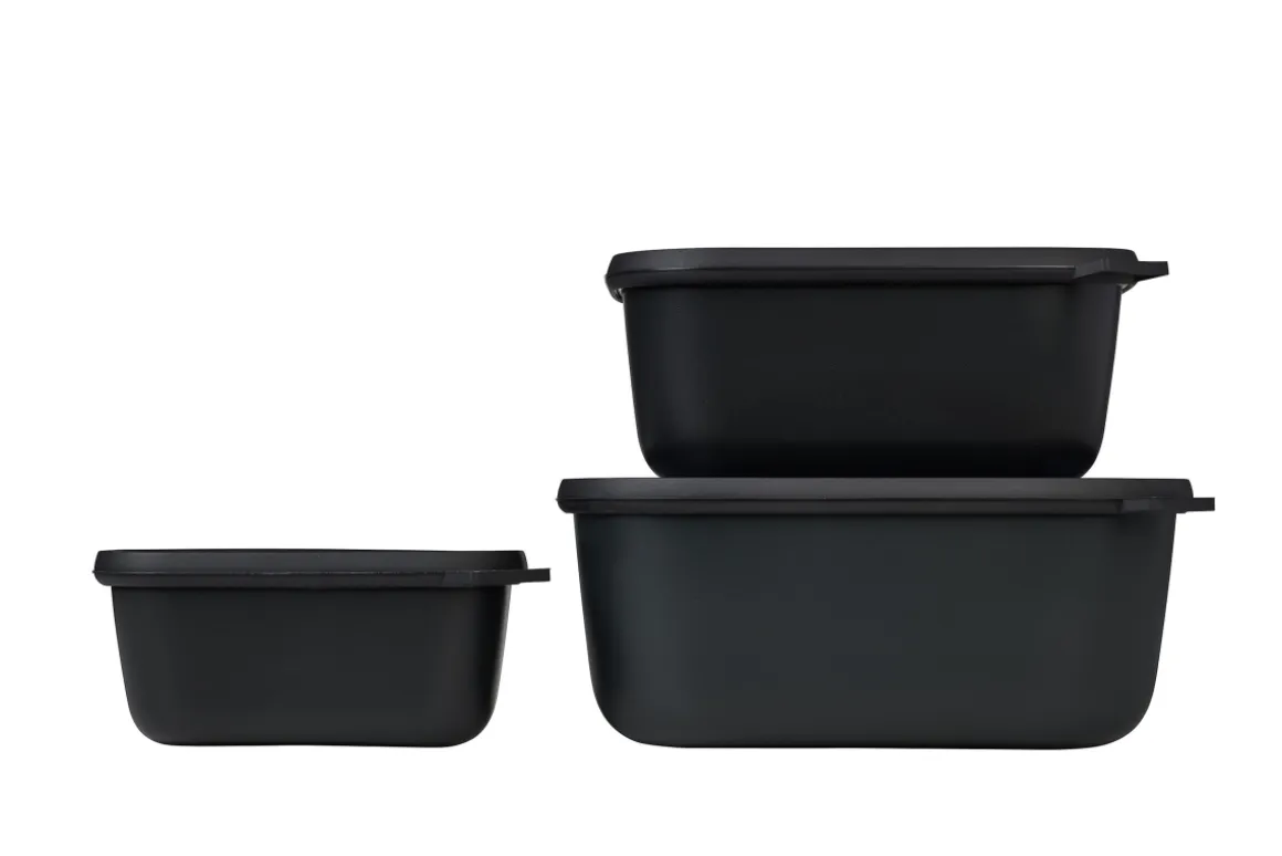 Mepal 3-tlg Set Cirqula eckig Nordic Black