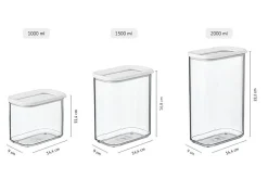 Mepal 3-tlg Vorratsdosen-Set Modula Weiß