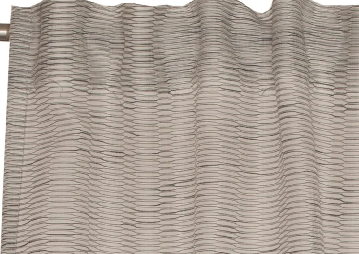 Meshwork Vorhang mit verdecktem Schlaufenband 130x250cm,grau