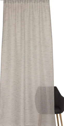 Meshwork Vorhang mit verdecktem Schlaufenband 130x250cm,grau
