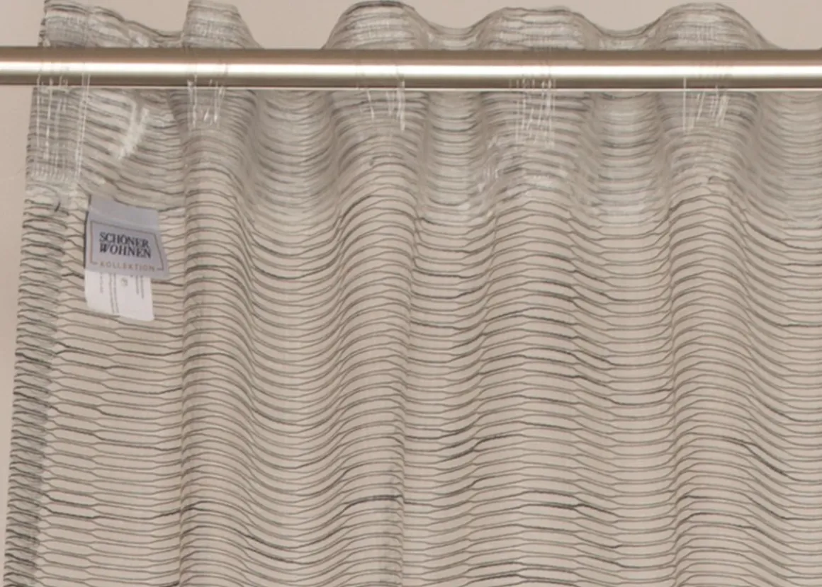 Meshwork Vorhang mit verdecktem Schlaufenband 130x250cm,grau