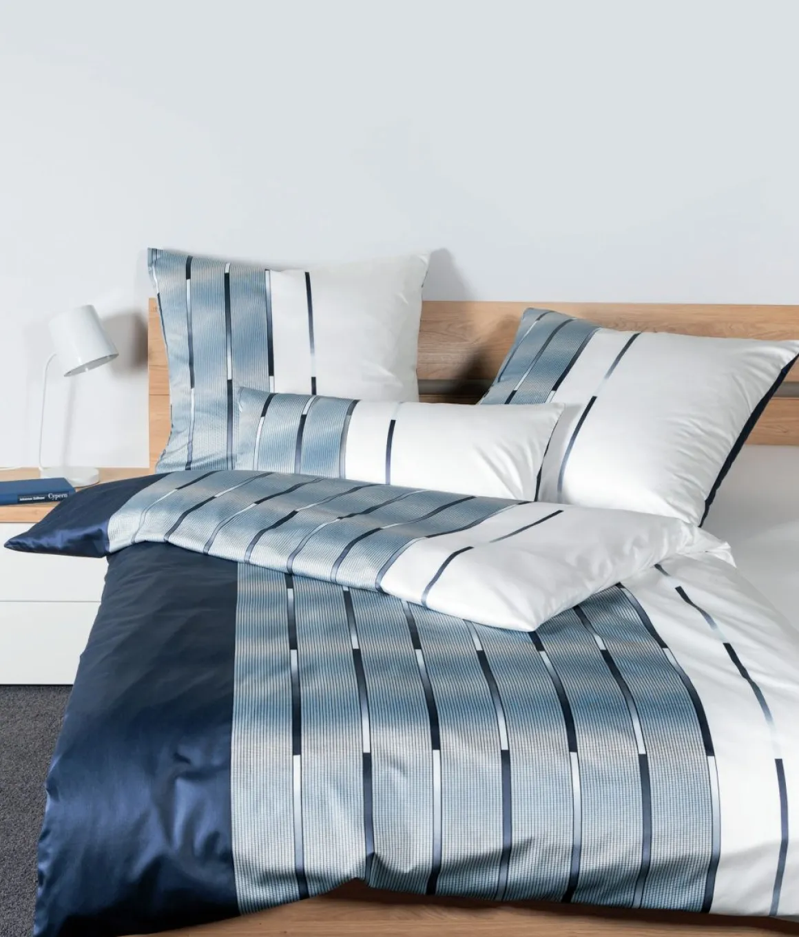 Milano Mako-Satin Bettwäsche 135x200cm nachtschattenblau