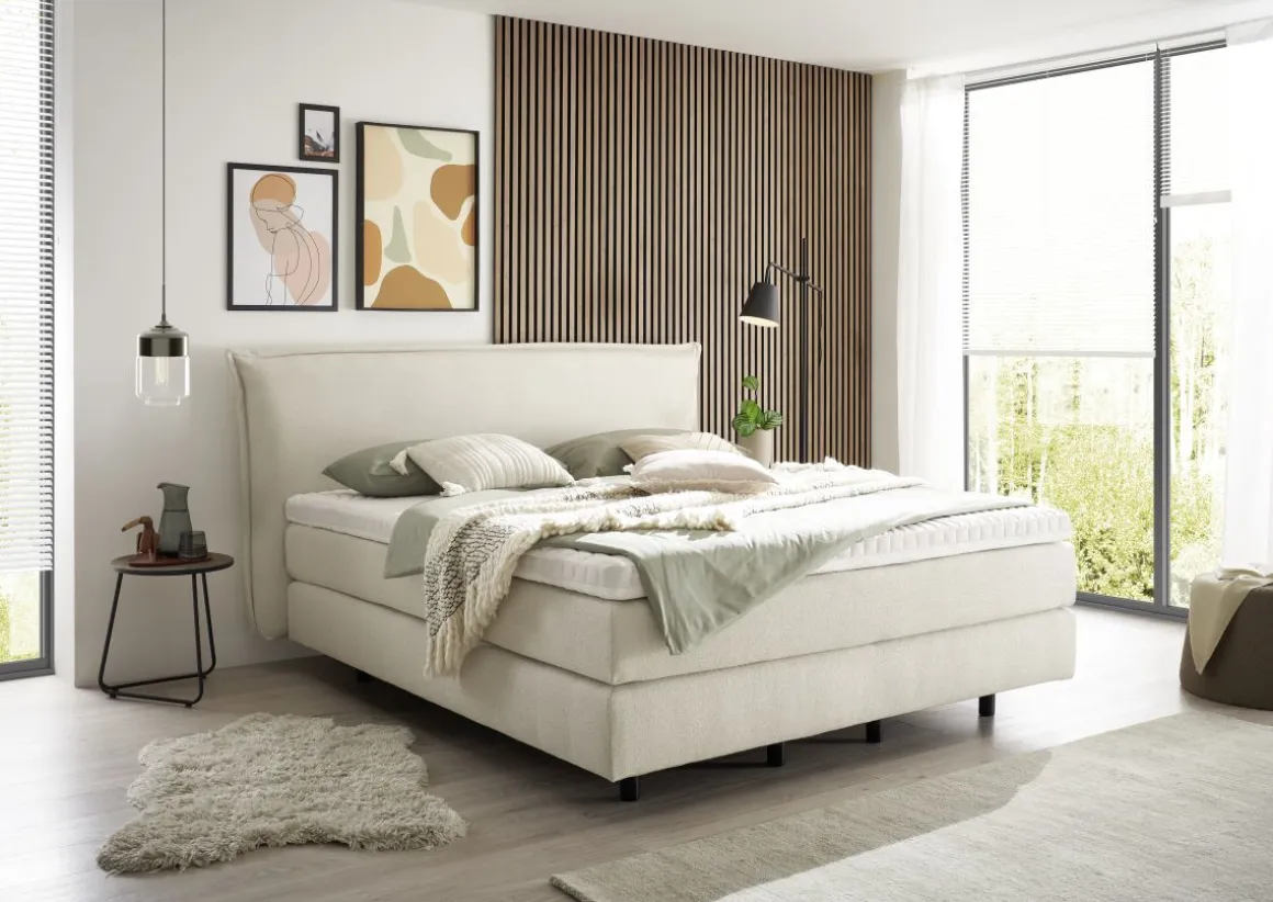 Mondo Boxspringbett Barell Elfenbein 180 x 200 cm