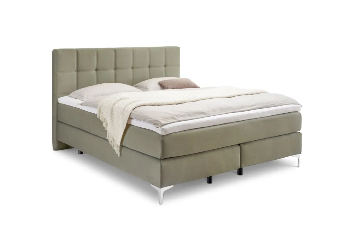 Mondo Boxspringbett Barell Flaschengrün 180 x 200 cm
