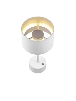 Musterring Akku LED Tischlampe Loop WeiĂ
