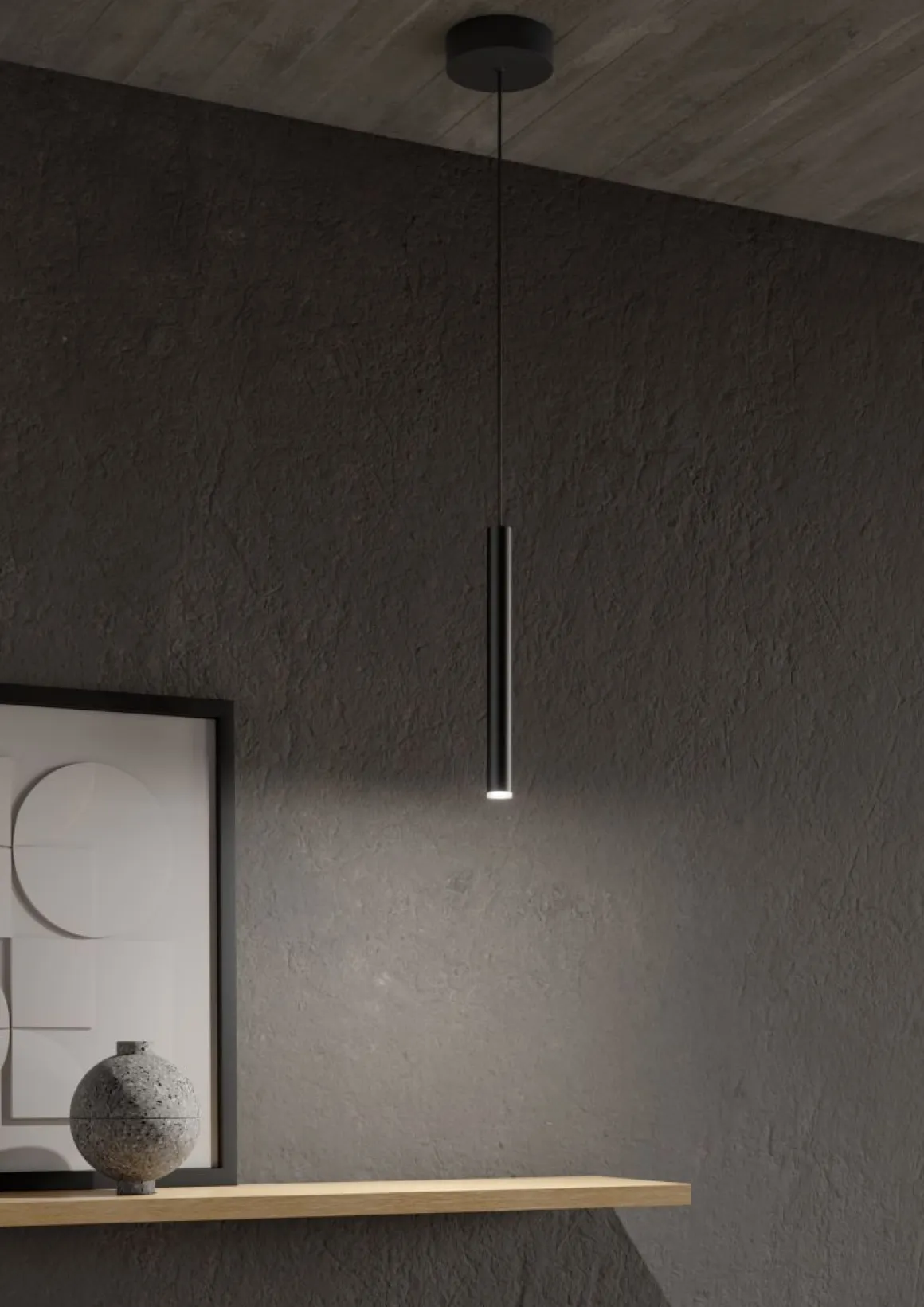 Musterring 1-flg LED Pendellampe Calina Schwarz
