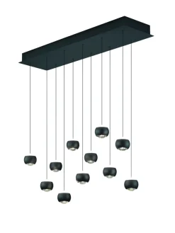 Musterring 11-flg LED Pendelleuchte Cannon Schwarz
