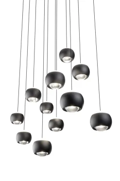 Musterring 11-flg LED Pendelleuchte Cannon Schwarz