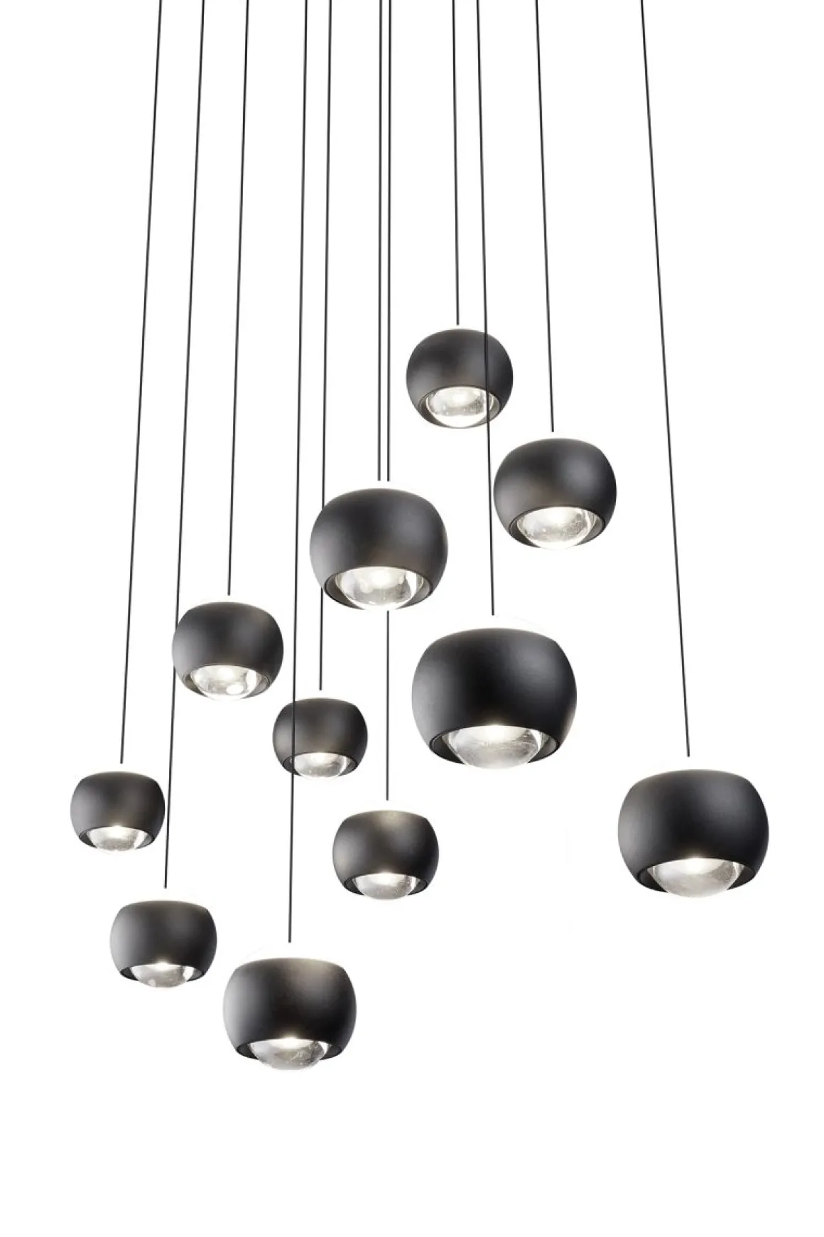 Musterring 11-flg LED Pendelleuchte Cannon Schwarz