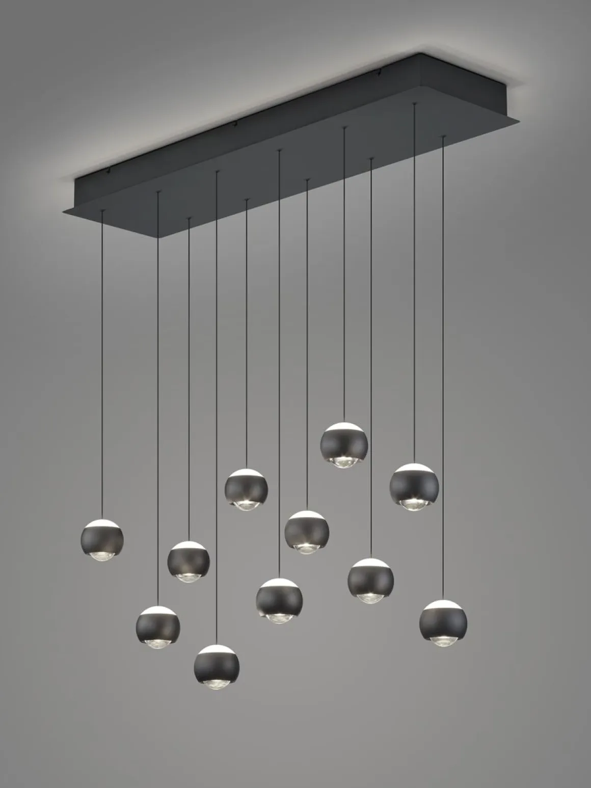 Musterring 11-flg LED Pendelleuchte Cannon Schwarz