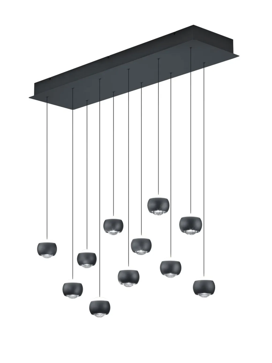 Musterring 11-flg LED Pendelleuchte Cannon Schwarz