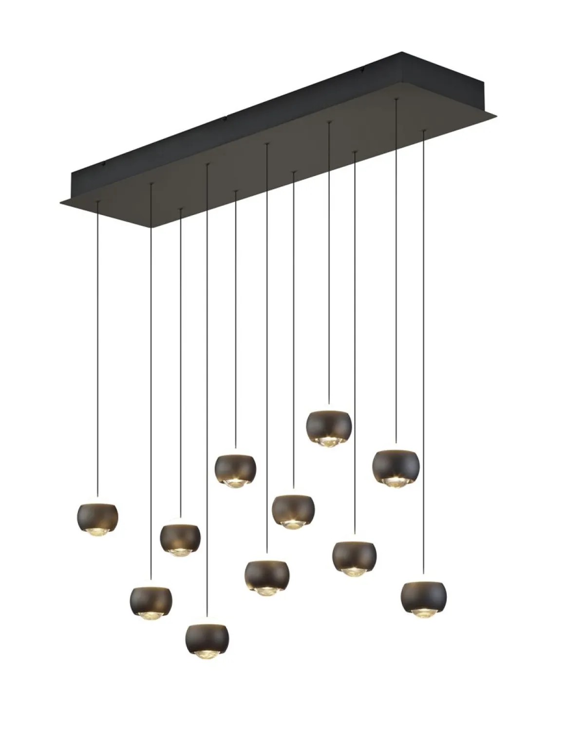 Musterring 11-flg LED Pendelleuchte Cannon Schwarz