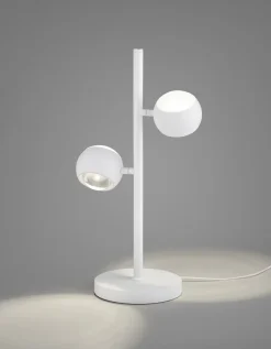 Musterring 2-flg LED Tischlampe Cannon Weiß