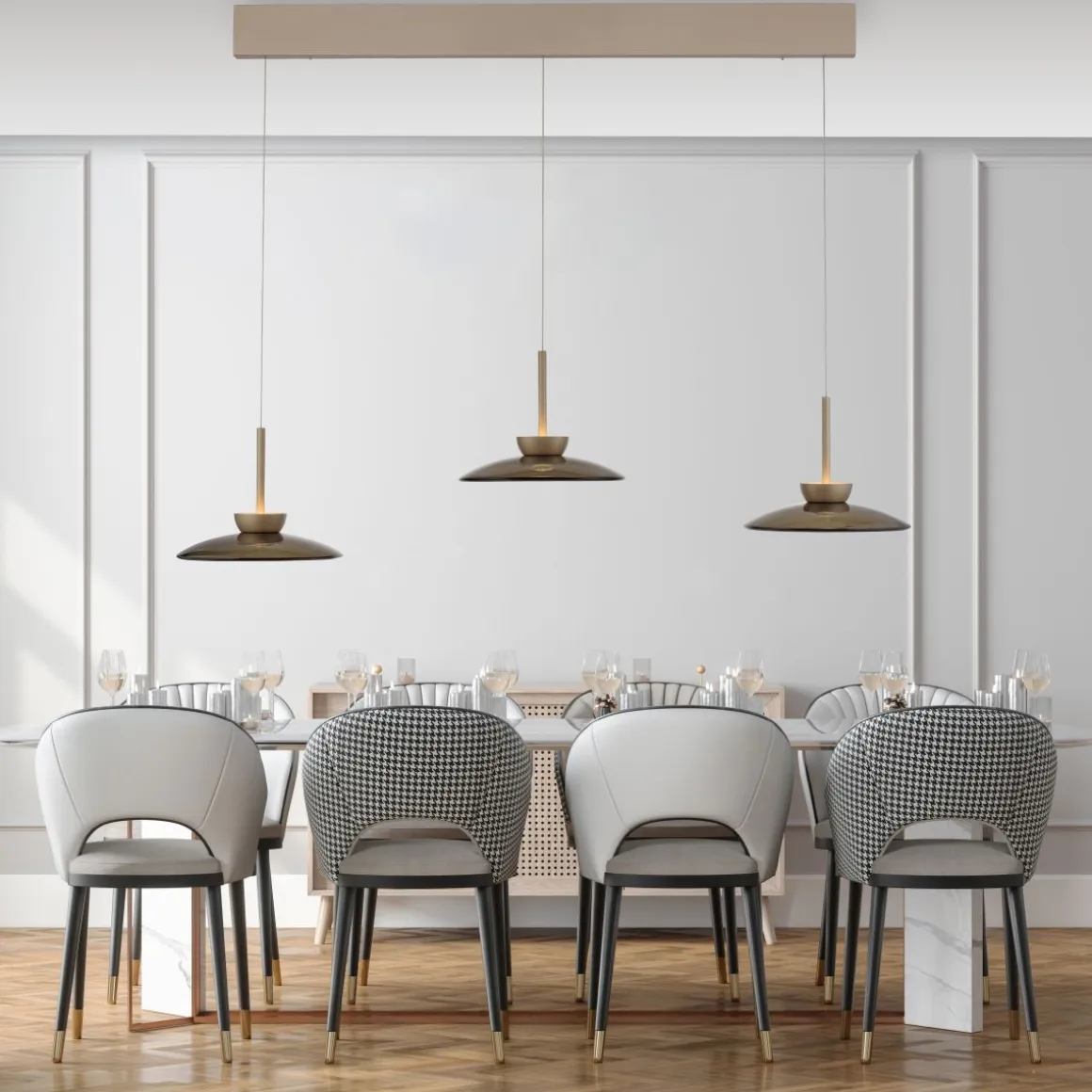 Neuhaus PURE 3-flg LED Pendellampe Pure Moon