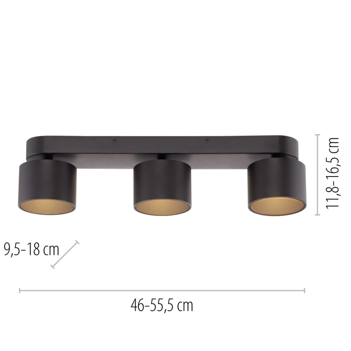 Neuhaus Pure 3-flg LED Spot Cup Schwarz