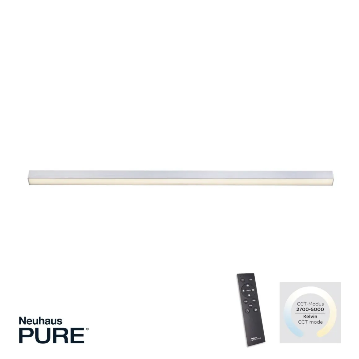 Neuhaus Pure LED Deckenlampe Lines Alu 110 x 3,8 cm