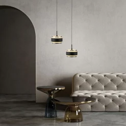 Neuhaus Pure LED Pendelleuchte Falling Rings Schwarz
