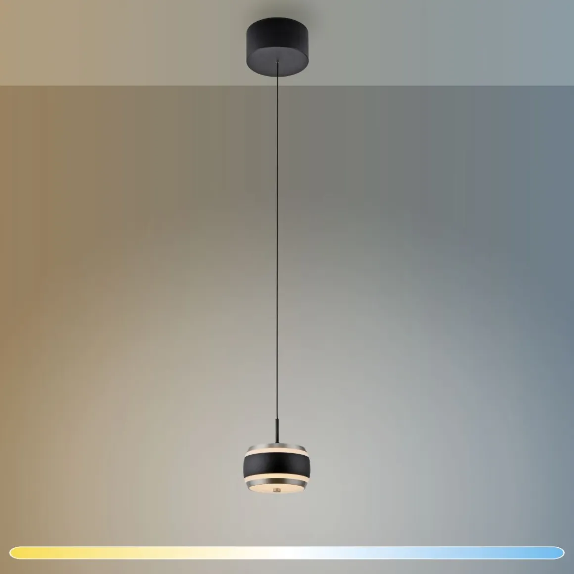 Neuhaus Pure LED Pendelleuchte Falling Rings Schwarz