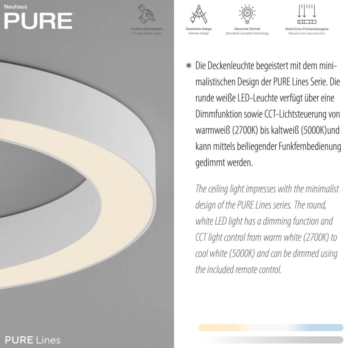 Neuhaus Pure LED Pendelleuchte Lines Ø 35 cm