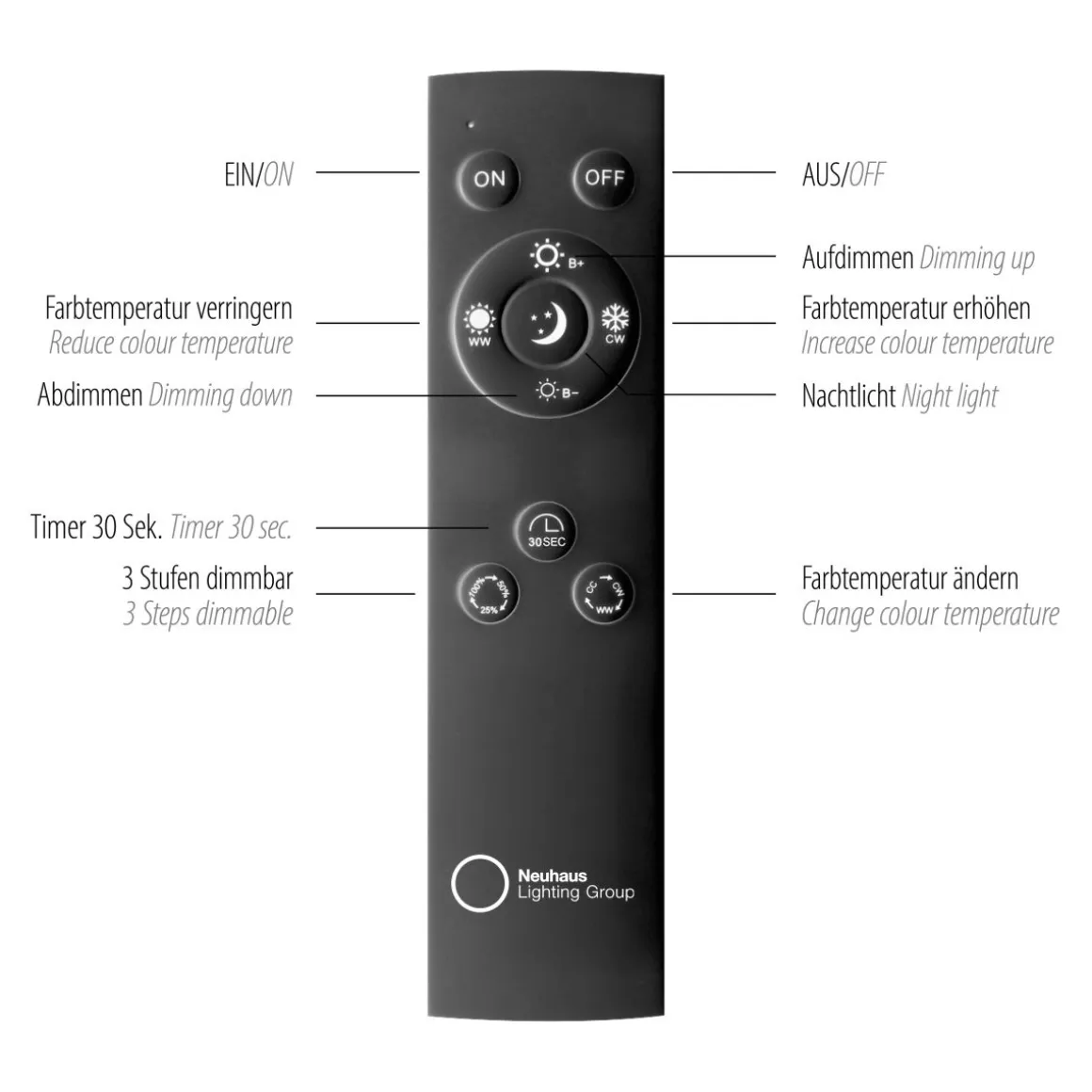 Neuhaus Pure LED Stehleuchte Mira schwarz