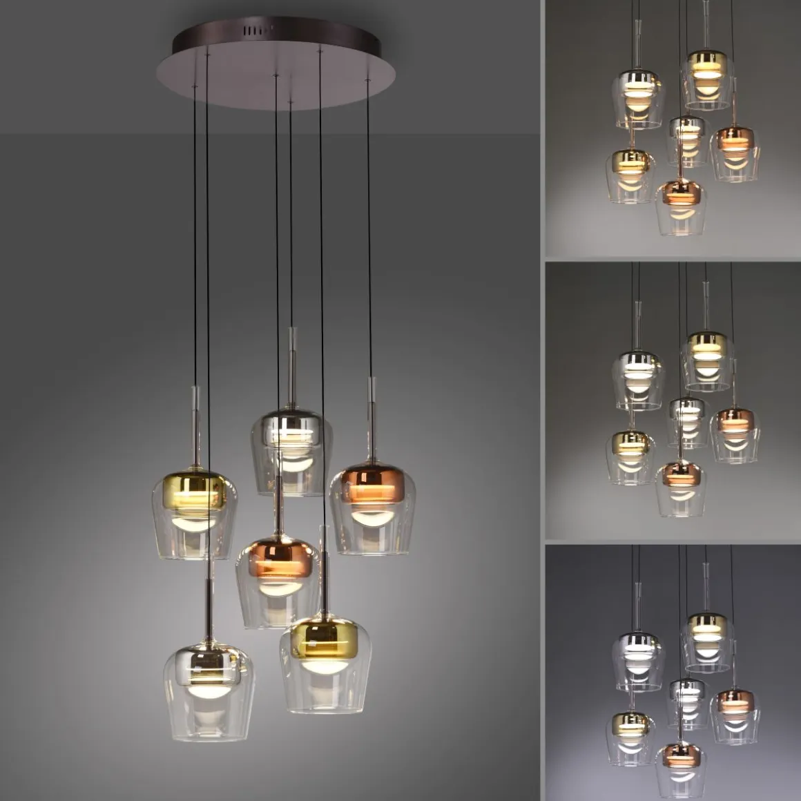 Neuhaus Q 6-flg LED Pendellampe Q-Kon