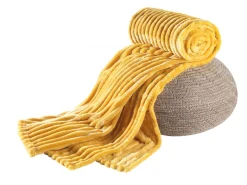 OptiDream Flanell-Cord-Kuscheldecke Curry 150 x 200 cm