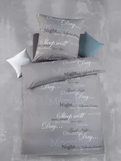 OptiDream Mikrofaser-Bettwäsche Silea Grau 135 x 200 cm