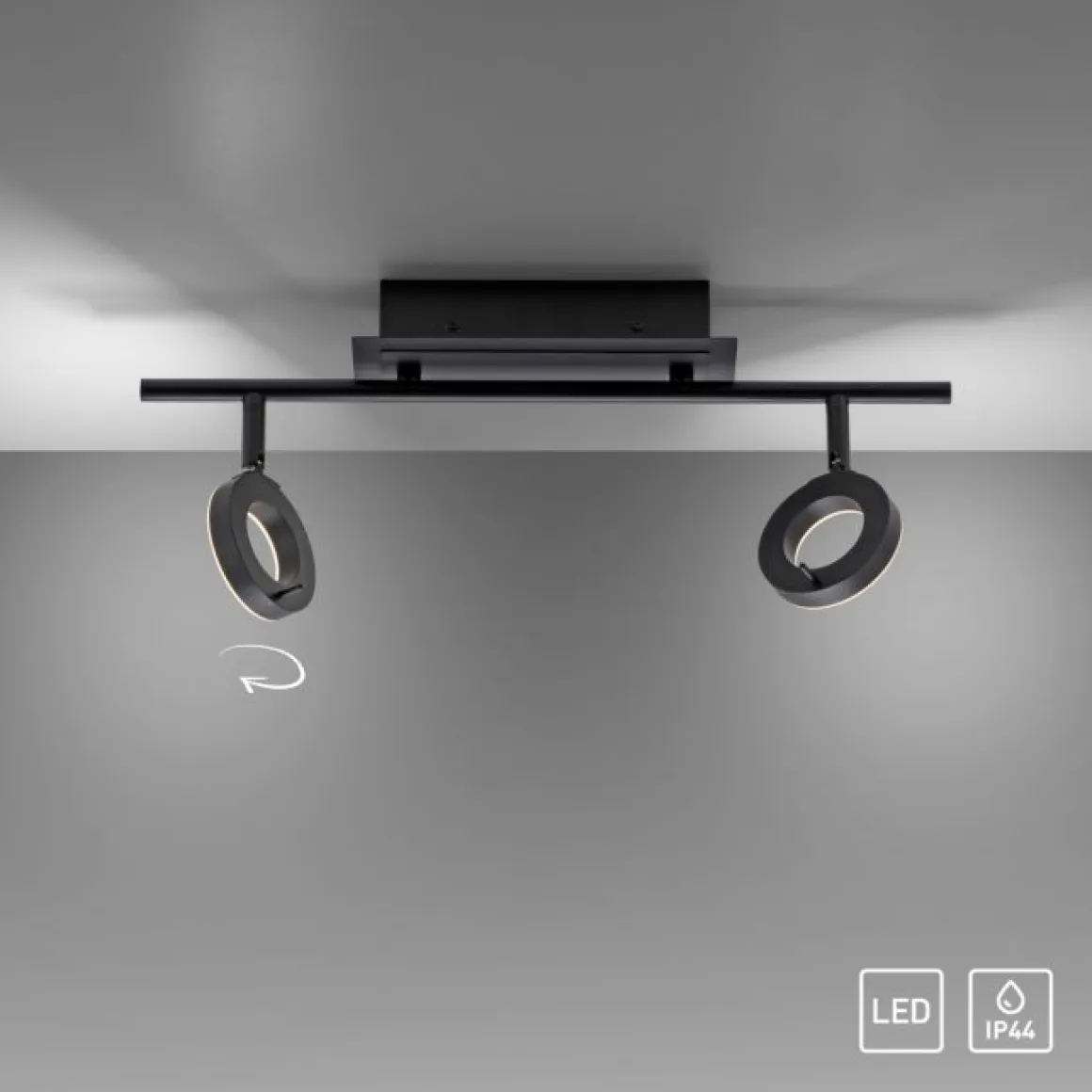 Paul Neuhaus 2-flg LED Deckenleuchte Sileda Anthrazit