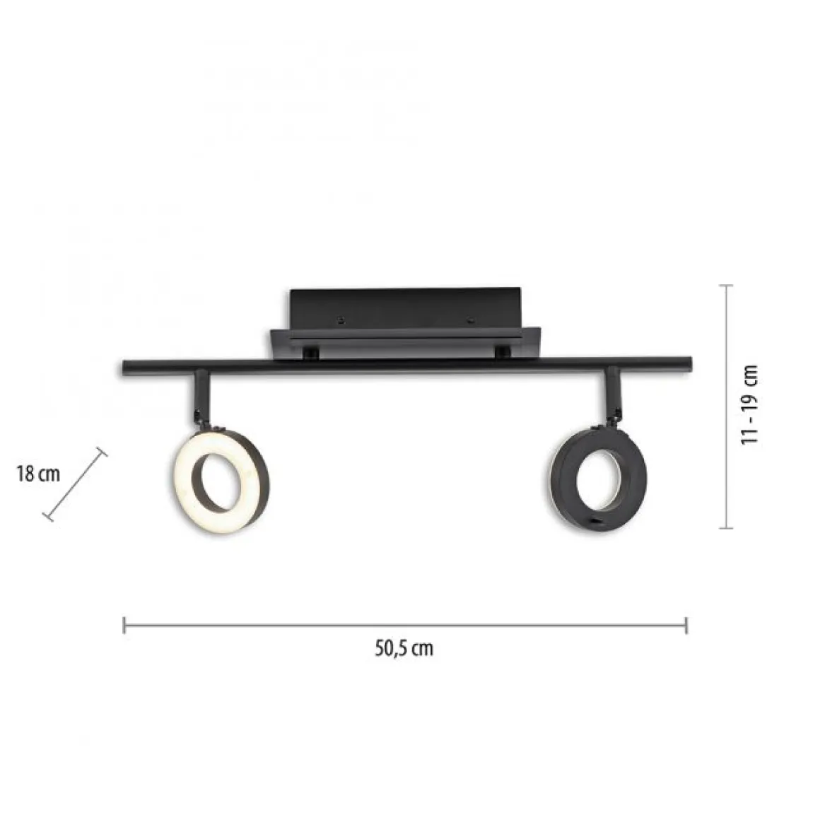 Paul Neuhaus 2-flg LED Deckenleuchte Sileda Anthrazit