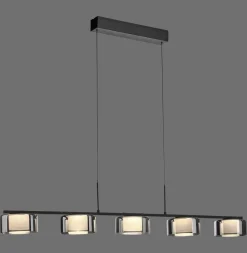 Paul Neuhaus 5-flg Pendellampe Rika Schwarz