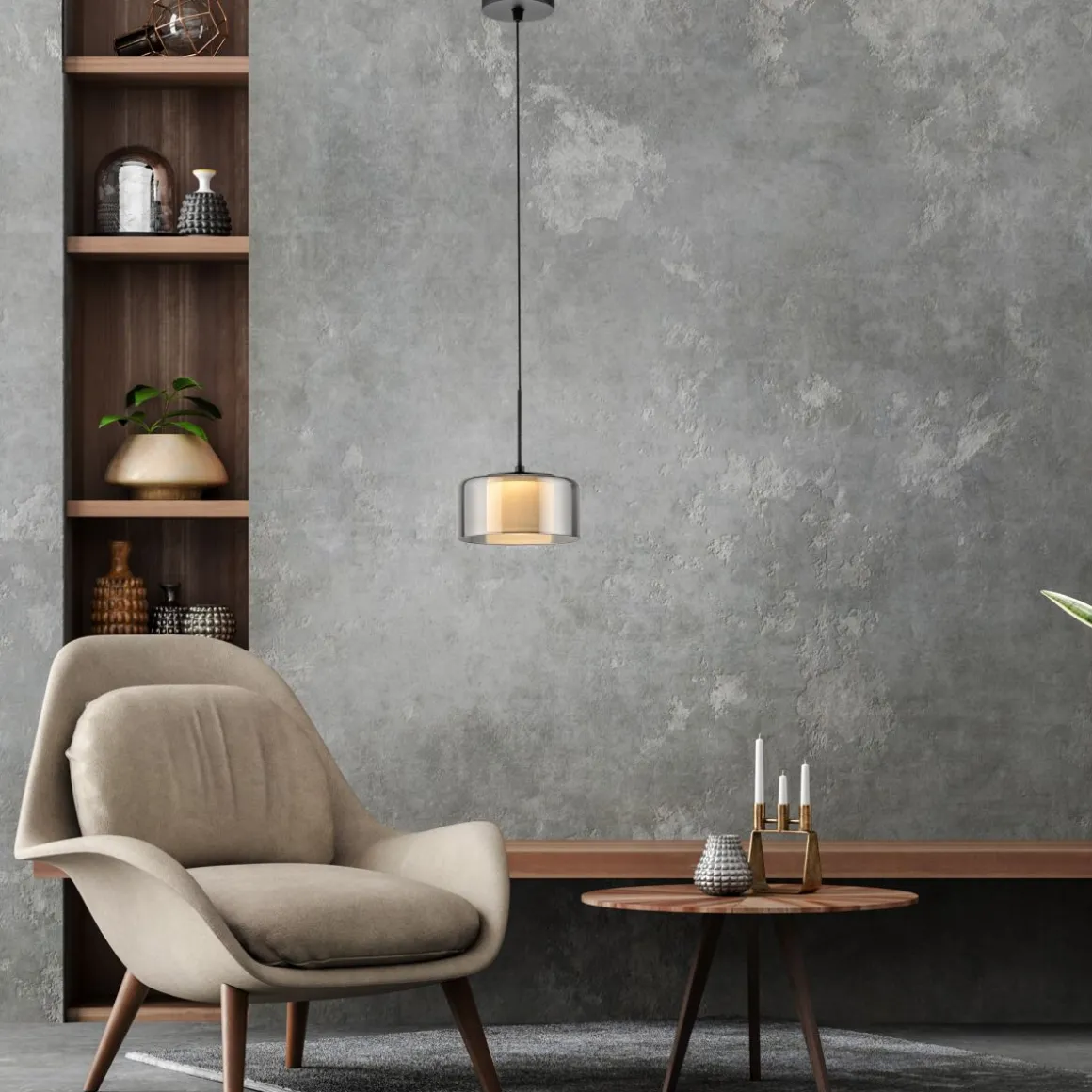 Paul Neuhaus 1-flg Pendellampe Rika Schwarz