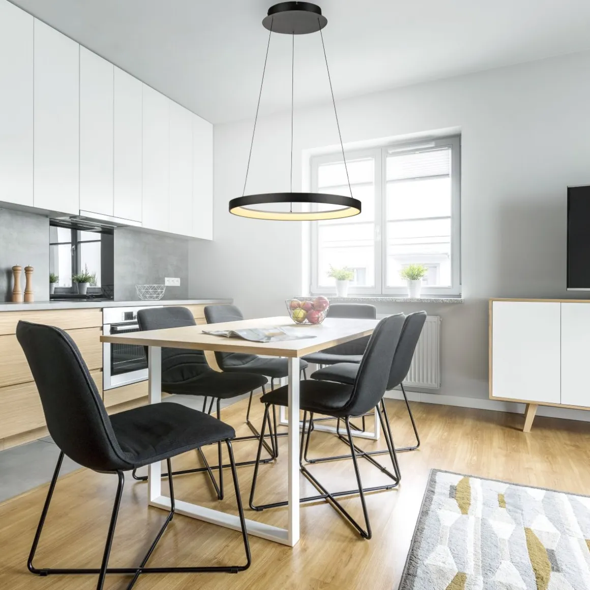 Paul Neuhaus Pendellampe Hoop Schwarz