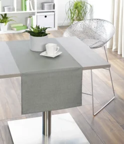 Peyer Tischläufer Oslo Silbergrau 40 x 140 cm